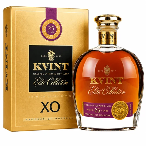 Divin KVINT Decanter 25 Ani 40% 0.5L Cutie