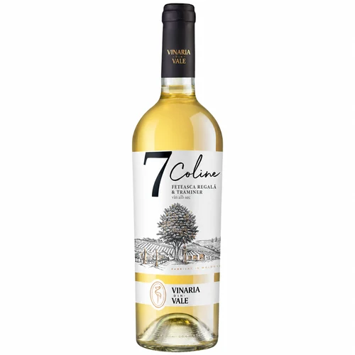 Vin alb sec Feteasca Regală&Traminer 7 Coline 0,75L