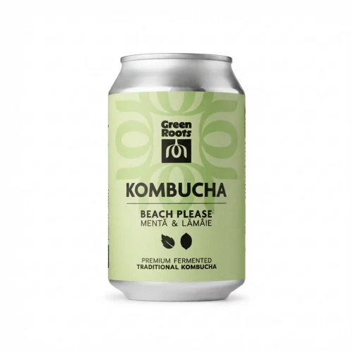 Газированный напиток Green Roots Kombucha Lime & Mint 0.4L