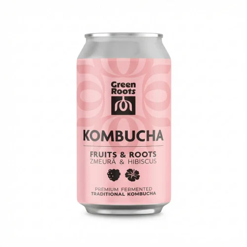 Газированный напиток Green Roots Kombucha Raspberry 0.4L