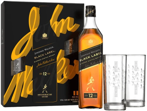 Виски J. Walker Black Label + 2 Tumblers 40% 0.7L