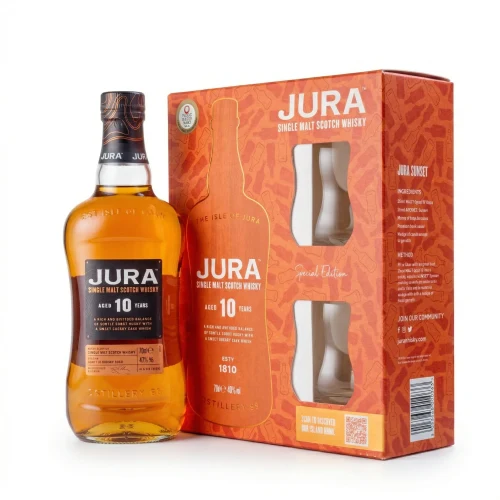 Виски Jura 10 Y.O. + 2 Glasses 40% 0.7L