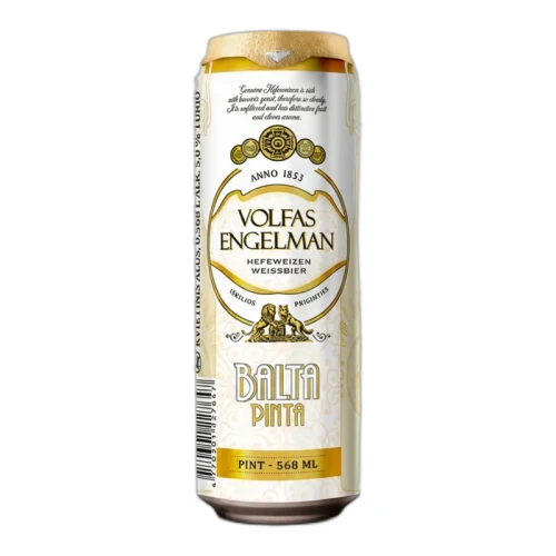 Пиво Volfas Engelman Balta Pinta 0.568L